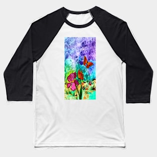 Pink Iris Baseball T-Shirt